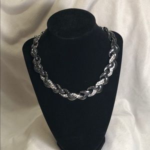 WHBM Gunmetal CZ Choker Necklace